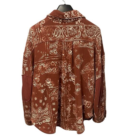 Free People West Coast Bandana Print Ruby Jacket in Copper Combo Womens Medium - Picture 5 of 6